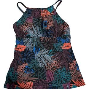 Ellen Tracy Women's Halter Swimsuit Top Size 6 Tropical Floral Print